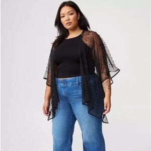 Elegant Black Studded Ruana